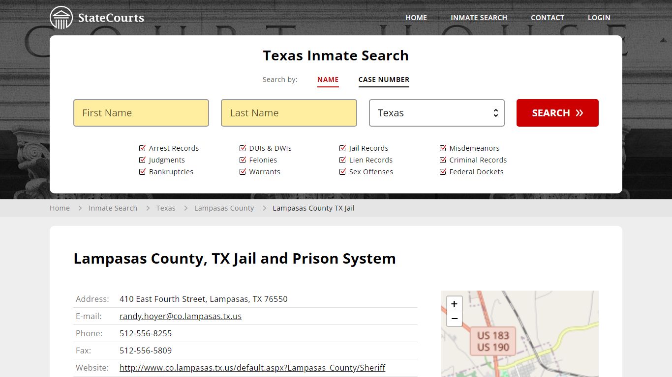 Lampasas County, TX Jail and Prison System - State Courts